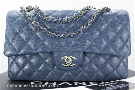 chanel 14b blue grey caviar classice|2014.